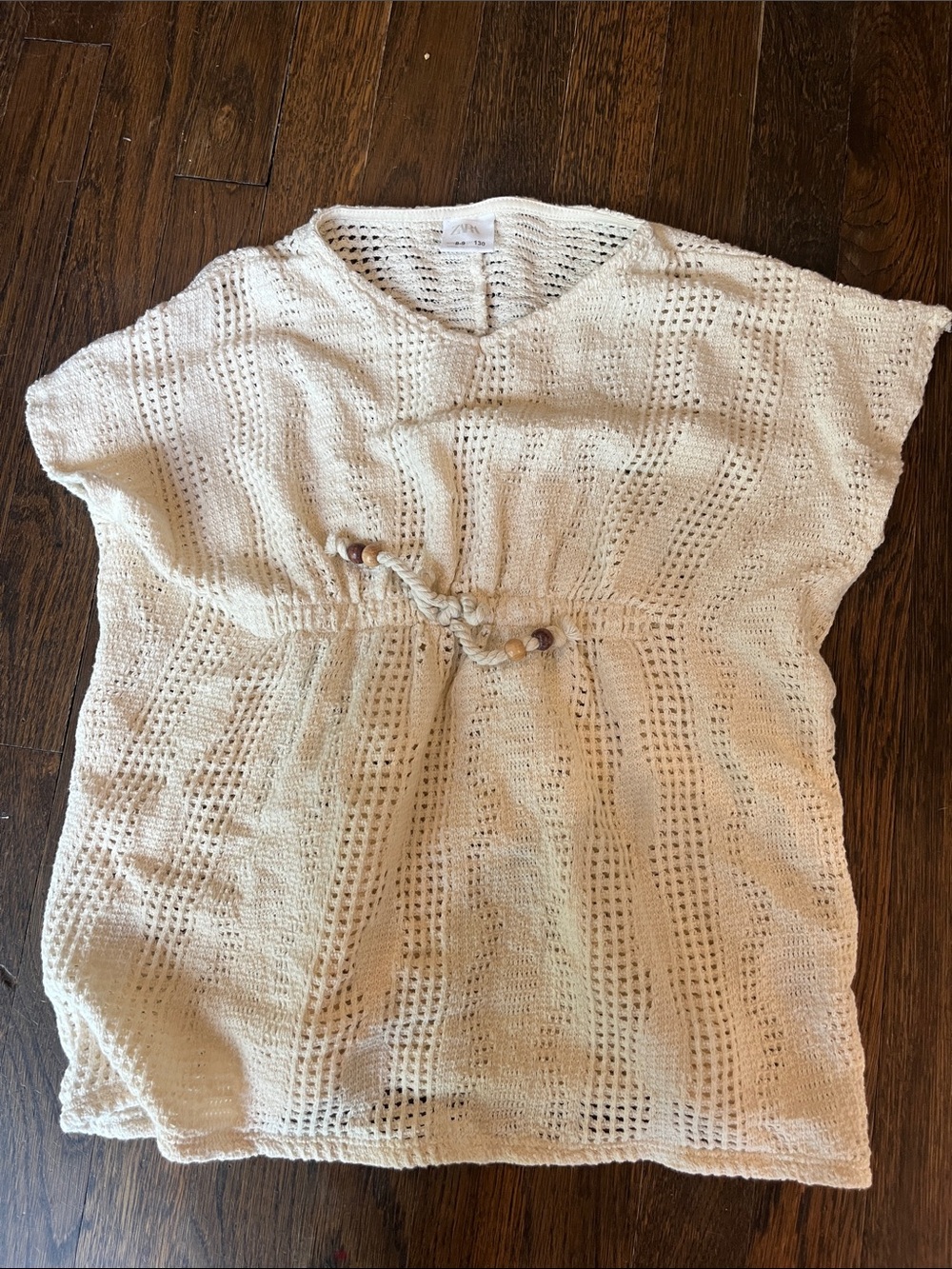 Zara girls Cream Crochet Knit beach coverup